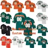 Nik1 NCAA College Jerseys Miami Hurricanes 5 N'Kosi Perry 52 Ray Lewis 55 Shaquille Quarterman 6 Mark Pope Football personnalisé cousu