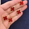 S925 Sterling Silver Five Flower Four Leaf Clover Bracelet Female Classic White Fritillaria for Girls Lucky Light Luxury 1S2S1rd1o Szde