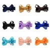 Baby Bow Heanpins маленький мини Grosgrain ленты луки волосы ручки дети девушки сплошные клипы детские аксессуары цвета