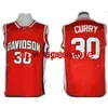 Mens Knights Stephen Curry 30 고등학교 농구 저지 Davidson Wildcat College 스티치 농구 셔츠