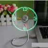 Epacket USB Gadget Mini مرنة LED LED مروحة الساعة السطح المكتبي السطح المكتبي الأدوات الباردة وقت العرض 195H330W299123632344630