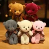 CM Random Color Kawaii Love Teddy Bear Plush Toy Beautiful Mini Tie Dolls Bag Keychain Pendant Gift for Girls J220704