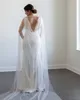 Party Jacket Kobiety 300 cm Długie Kryształ Perły Ślubne Bridal Jacekt Wrap Cape Dla Szal Ślubny Plażowy