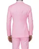 2022 Ny kostym Homme Pink Men passar dubbelbröst Slim Fit Peaked Lapel Wedding Tuxedos Custom Made Prom Party Male Clothing