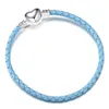 Bracelets à breloques en forme d'ours, chaîne en cuir de styliste, perles Pandora originales