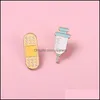 Pins Brooches Jewelry Medical Needle Band-Aid Shape Unisex Alloy Cartoon Doctor Nurse Lapel Pins For Backpack Bags Clothes Badge Clothing D