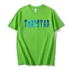 Trapstar London Undersea Blue Anime Printed T-shirt Men Summer Oddychanie T Shirt Casual Short Sleeve Street Camisetas