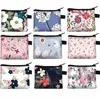 Små kosmetiska väskor Floral Plaid Print Sanitary Servikelagring Bag Girl Women Coin Money Card Eearphone Lipstick Holder Pouch LX5011