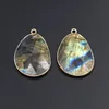 Collane con ciondolo 6 pezzi Pendenti con pietre a goccia placcate in oro Ciondoli in labradorite naturale per orecchini da donna fai-da-te Collana forniture per gioielli da sposaPe