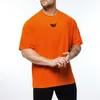 Merk oversized t -shirt heren neergezet schouder schouder korte mouwen fitness t shirt mannen zomer mesh losse basketball jersey gym kleding 220621