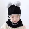 Caps hoeden winterhoed voor kinderen kinderen balaclava cap gebreide jongens meisjes solide kleur warmer 2-5ycaps