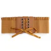 Belts Wide For Women Classic Bandage Elastic Stretch Waist Belt Dress Decoration PU Leather Lace Up Cummerbund WaistbandBelts