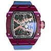 Uxury Watch Date Luxury Mens Mechanics Watches Richa Wristwatch Color Carbon Fiber Net Red Womens Watch RM67完全自動機械式ワインバレル
