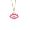 S2954 Fashion Jewelry Evil Eye Pendant Necklace Enamel Glaze Stainless Steel Blue Eye Necklaces