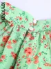 Женская мода с ремнем цветочное принт Halterneck Mini платье винтажное рукавочное ручной на молнии Женские платья vestidos mujer 220526