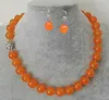 Naturale 10 mm arancione arancione gembo di gemme Oreglace Set AAA 18 "AAA