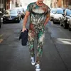 Chándales para hombre Ropa de verano Tendencia Elementos étnicos Impresión digital 3d Moda Callejera Camiseta deportiva para hombre Pantalones de dos piezas