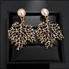 Stud Earrings Jewelry Selling Womens 18K Gold Star Coral Charms Earring earl Rhinestone Luxury Gifts Drop Delivery Ua3L5