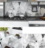 Papel de mármore brilhante Granito cinza / branco papel de parede casca e vara auto adesivo removível papéis de parede