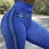 FCCEXIO Jeans strappati Stampa 3D Pantaloni da donna Push Up Running Leggings sportivi Pantaloni slim Pantaloni casual femminili Fitness Legging sexy 220628