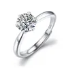 Imitation Moissanit Ring weiblich Ins Silber S925 Ring Setting Crown sechs Klaue 1 Karat Zirkon Ring Diamant