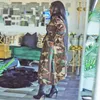 Damengrabenmäntel Plus Size Camouflage Druckmantel für Frauen Winterkleidung Langarm Outwear übergroß und Jacken Abrigo Mujerwomen's's