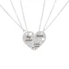 Pendentif Colliers Pcs / Set Mère Fille Collier En Métal Soeur Maman Coeur Contacté Ensemble Beaux Bijoux Cadeaux