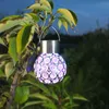 Solar LED Hanging Light Lantern Waterproof Hollow Out Ball Lamp för utomhus trädgårdsgård uteplats dekoration semester lögn solenergi j220531