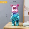 Nordic Resin Bearbricks 400% Crafts Violent Bear Electroplating Electronic Sculpture Ornament Home Decoration Living Room