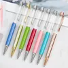 Creative Diy Blank Ballpoint Pen Student Glitter Writing Pennor Colorful Crystal Ball Penns ZC1178