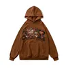 TKPA American Rose Letter Printed Sweater Men and Women's Guochao Brand Ins Loose BF High Street Jacket