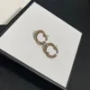 Modemerk Hebben postzegels Stud kristallen diamanten designer oorbellen voor dame vrouwen DoubleG Letter Party bruiloft liefhebbers cadeau verloving luxe sieraden voor bruid