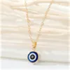 Classic Simple Turkish Crystal Evil Eyes Pendant Necklace For Women Fashion Jewelry Gold Color Clavicle Chain Choker Necklaces GC979