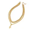 Multilayer Snake Pendant Chain Necklace for Women Trendy Gold Silver Color Big Thick Chain Halsband smycken GC1328