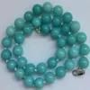 10 mm natürlicher blauer Amazonit Gemstone Round Perlen Halskette 18 "