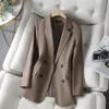 Abiti da donna Blazer Autunno Inverno Moda Donna Blazer Office Lady Cappotto doppiopetto Tasche a maniche lunghe Capispalla da donna Top Giacca