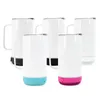 14 oz sublimation haut-parleur gobelets avec poignée blanc sans fil Bluetooth musique tasse à café en acier inoxydable isolé sous vide chantant tasse à eau créative