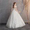 Other Wedding Dresses 2022 Diamond Lace Dress O-neck Beading Ball Gown Simple Princess Vintage DressesOther