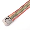 Belts High-quality Ethnic Striped Belt Men And Women Alloy Wear-resistant Quick Release Buckle Fashion Leather Tail Casual