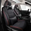 Bil Special Full Wrapped Leatherette Seat Covers Custom för Toyota Rav4 Protection Cushion Black With Red Trim Auto Styling Accessories Set