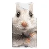 Factory Direct Supply Original Sample Design 3D Animal White Mouse Print Tank Top Oversized Vest Wholesale 220623