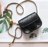 Fashion Lady Small Waist Bag Black Leather Classic Simple Adjustable Chain Luxury Designer Mini Messenger Bag Lipstick Earphone Key Case