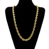 سلسلة حبل ذهبية للرجال أزياء الهيب هوب قلادة المجوهرات 30inch تويست تويست سلاسل