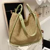 Handbags Straw women's large capacity 2022 new woven shoulder high texture Tote Bag