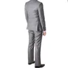 New Gray Wedding Formal Men Suits Double Breasted Peaked Lapel Custom Made Wedding Groom Tuxedos Two Piece Jacket Pants
