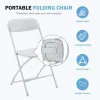 米国ストック4パックブラックプラスチック折りたたみ椅子屋内屋外ポータブルスタッカブルコマーシャルシート