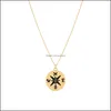 Pendant Necklaces Pendants Jewelry Stainless Steel Necklace For Women Lovers Gold And Sier Color Tiny Round Compass Han Dhy8M