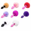 Bestco Girl Rabbit Tail Plush Animal Butt Plug Cosplay Anal Erocie