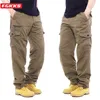 Pantalon pour hommes FGKKS Hommes Multi Poche Cargo Zipper Pur Coton Jambe Droite Lâche Casual Couleur Solide Construction 220826
