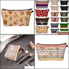 Storage Bags Home Organization Housekee Garden Ll Cosmetic Lady Makeup Bag Christmas Print Po Dhbz3